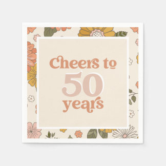 Serviette En Papier Serviettes de fête du 50e anniversaire