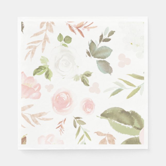 Serviette En Papier Serviettes de fête en fleurs de eucalyptus rose po (Devant)