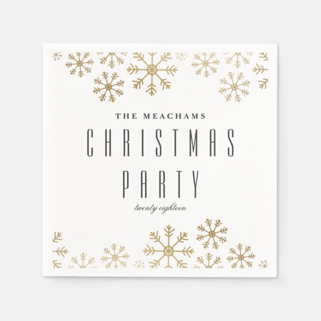 Serviette En Papier Serviettes de fête enneigées éparpillées (Devant)