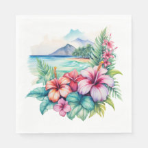 serviettes de fête hawaïenne
