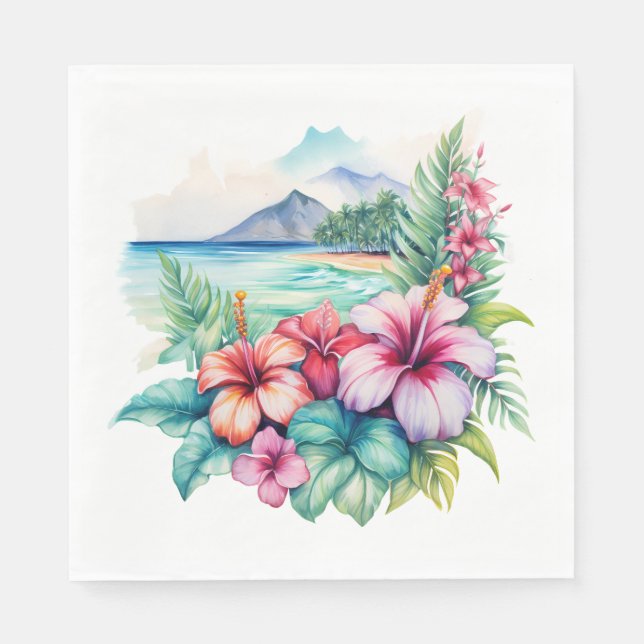 Serviette En Papier serviettes de fête hawaïenne (Devant)
