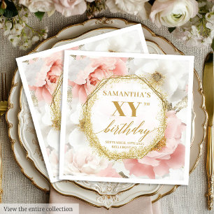 Serviette En Papier Serviettes de fête personnalisées Blush Gold 80 Bo