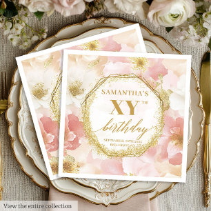Serviette En Papier Serviettes de fête personnalisées Elegant Gold Blu