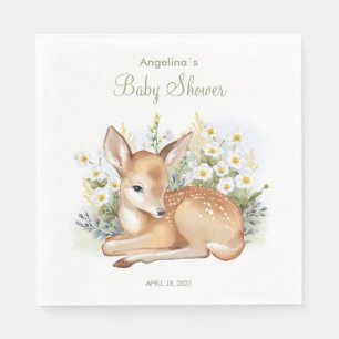 Serviette En Papier Serviettes de fête pour baby shower avec faon ador