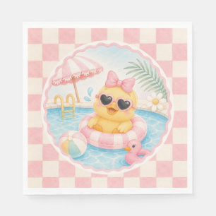 Serviette En Papier Serviettes de fête pour piscine Canard Rose, Éclab