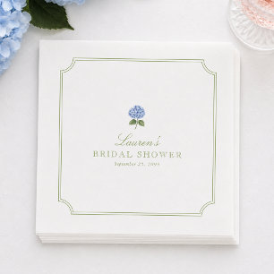 Serviette En Papier Serviettes de fête prénuptiale à l'hortensia bleu
