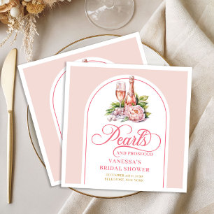 Serviette En Papier Serviettes de fête prénuptiale Perles Élégantes et
