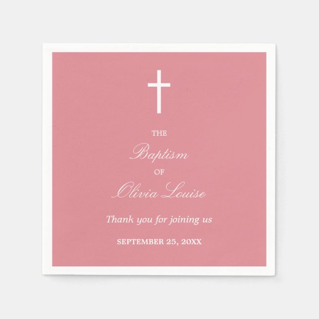 Serviette En Papier Serviettes de fête rose pâle (Devant)