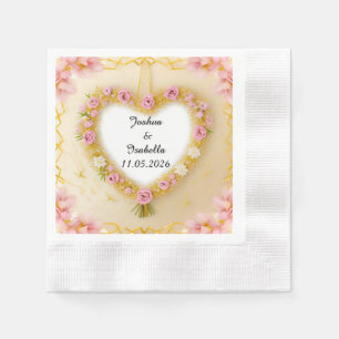 Serviette En Papier 🌸 Serviettes de fiançailles Nom personnalisé