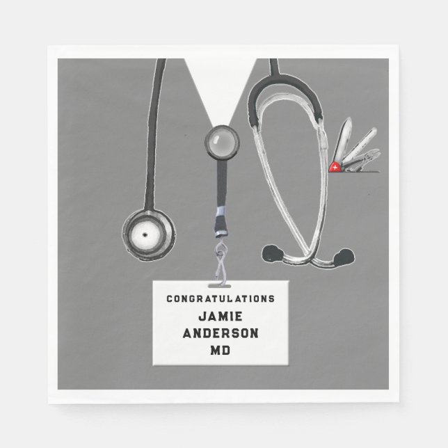 Serviette En Papier Serviettes de fin d'études Médicales (Devant)