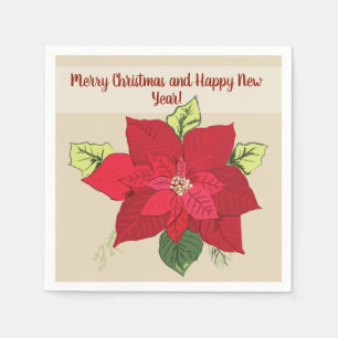 Serviette En Papier Serviettes de fleurs de Poinsettia