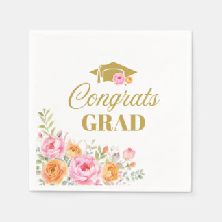 Serviette En Papier Serviettes de graduation Félicitations Wildflower 