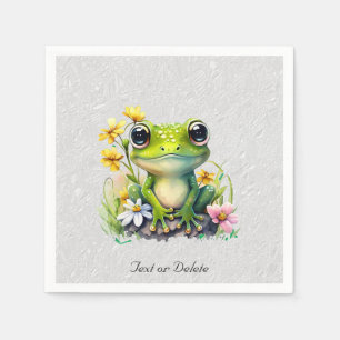 Serviette En Papier Serviettes de grenouille à fleurs