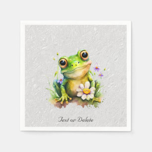 Serviette En Papier Serviettes de grenouille à fleurs