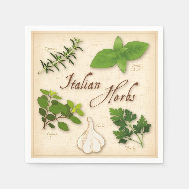Serviette En Papier Serviettes de Herbes italiennes (Devant)