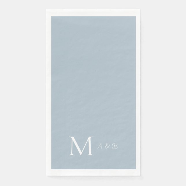 Serviette En Papier Serviettes de invité en papier élégant bleu poussi (Devant)