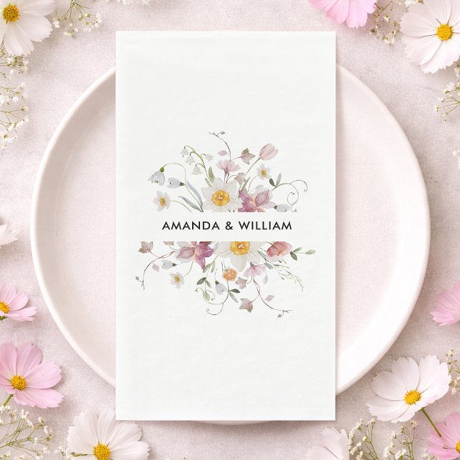 Serviette En Papier Serviettes de invités florales vintage (Créateur téléchargé)