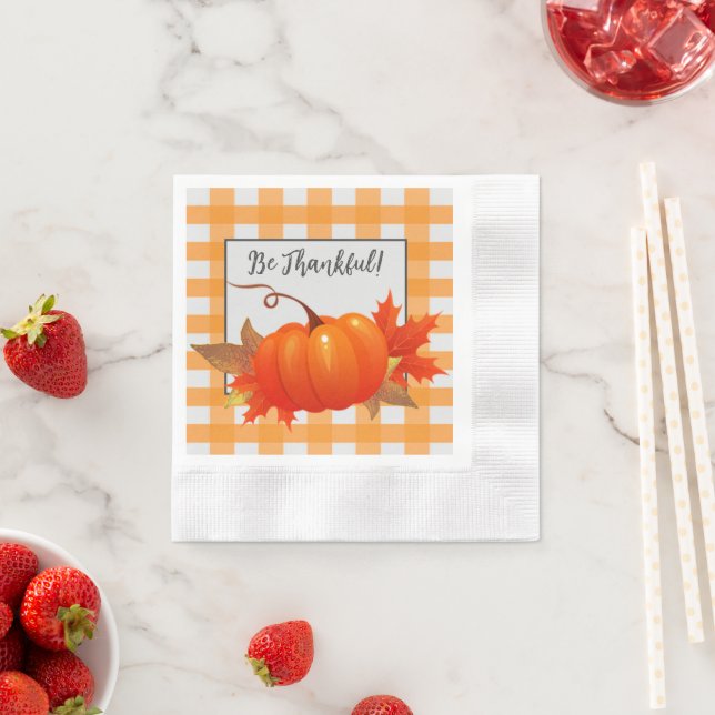 Serviette En Papier Serviettes de la Citrouille de Thanksgiving Orange (En situation)