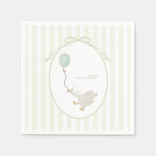 Serviette En Papier Serviettes de la partie Silly Goose Green