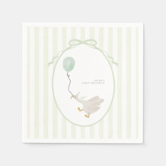 Serviette En Papier Serviettes de la partie Silly Goose Green