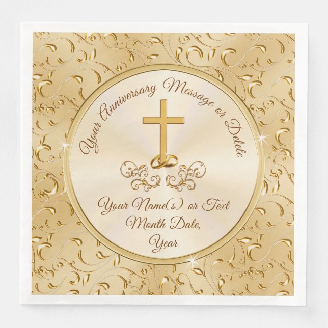 Serviette En Papier Serviettes de l'Anniversaire Chrétien avec Croix d (Devant)