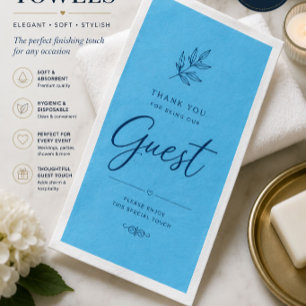 Serviette En Papier Serviettes de luxe bleues personnalisées pour invi