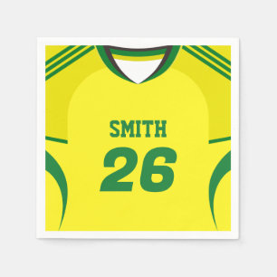 Serviette En Papier Serviettes de maillot de football du Brésil avec n