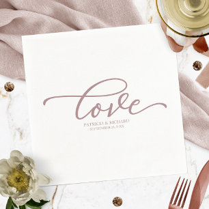 Serviette En Papier Serviettes de mariage à calligraphie chic - Amour