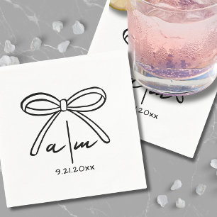 Serviette En Papier Serviettes de mariage à monogramme fantaisiste des