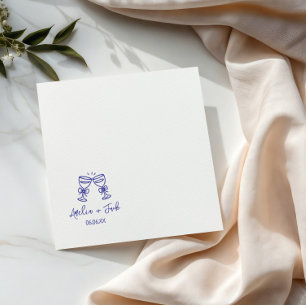 Serviette En Papier Serviettes de mariage à verres de champagne pour c