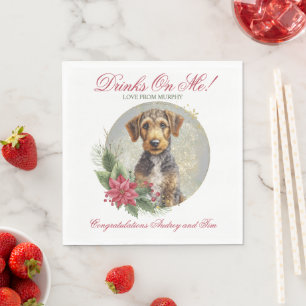 Serviette En Papier Serviettes de mariage Airedale Terrier avec photo 