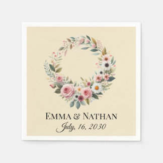 Serviette En Papier Serviettes de mariage aquarelle florale Bohème rus