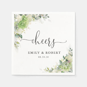 Serviette En Papier Serviettes de mariage aux hortensias botaniques