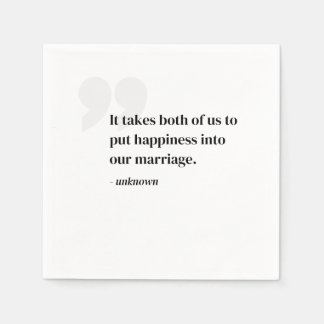 Serviette En Papier Serviettes de mariage avec citation personnalisée 