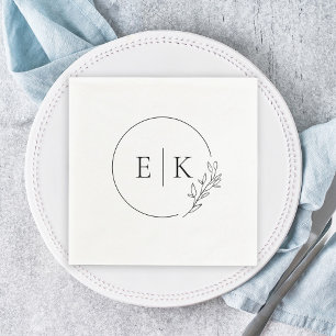 Serviette En Papier Serviettes de mariage avec logo moderne