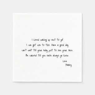 Serviette En Papier Serviettes de mariage avec note d'amour écriture p