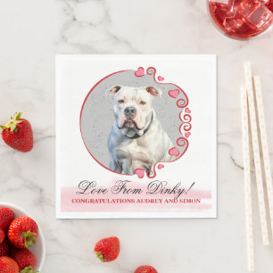 Serviette En Papier Serviettes de mariage avec photo de Bouledogue Amé