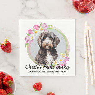 Serviette En Papier Serviettes de mariage avec photo de chien d'eau po