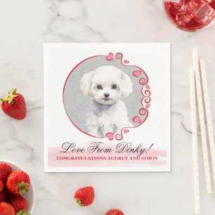 Serviette En Papier Serviettes de mariage Bichon Frise avec photo de c