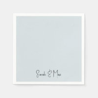 Serviettes de Mariage bleu glace personnalisées