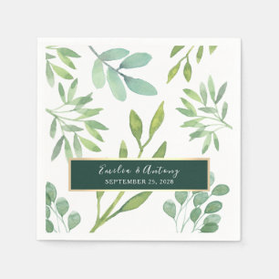 Serviette En Papier Serviettes de Mariage botanique monogramme