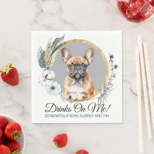 Serviette En Papier Serviettes de mariage Bouledogue français avec pho