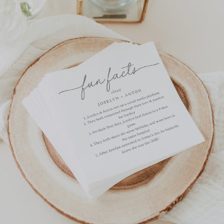 Serviette En Papier Serviettes de mariage Calligraphie Grise Anecdotes