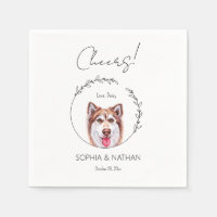 Serviettes de Mariage de chien Husky Simple
