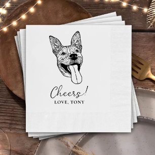 Serviette En Papier Serviettes de Mariage de chien personnalisées