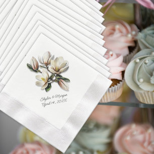 Serviette En Papier Serviettes de Mariage de fleurs de Magnolia du Sud