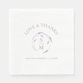 Serviette En Papier Serviettes de Mariage de lavande monogramme
