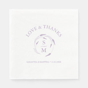 Serviette En Papier Serviettes de Mariage de lavande monogramme