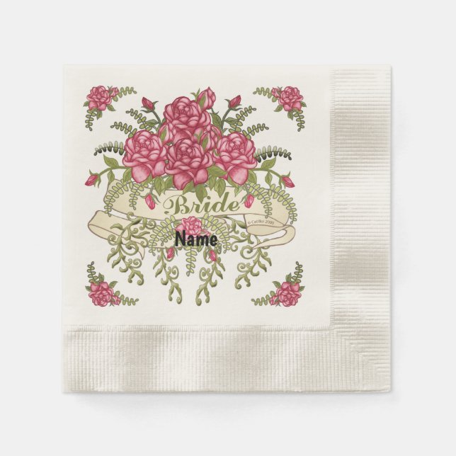 Serviette En Papier Serviettes de Mariage de mariée (Devant)