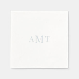 Serviette En Papier Serviettes de Mariage de Monogramme bleu glace per